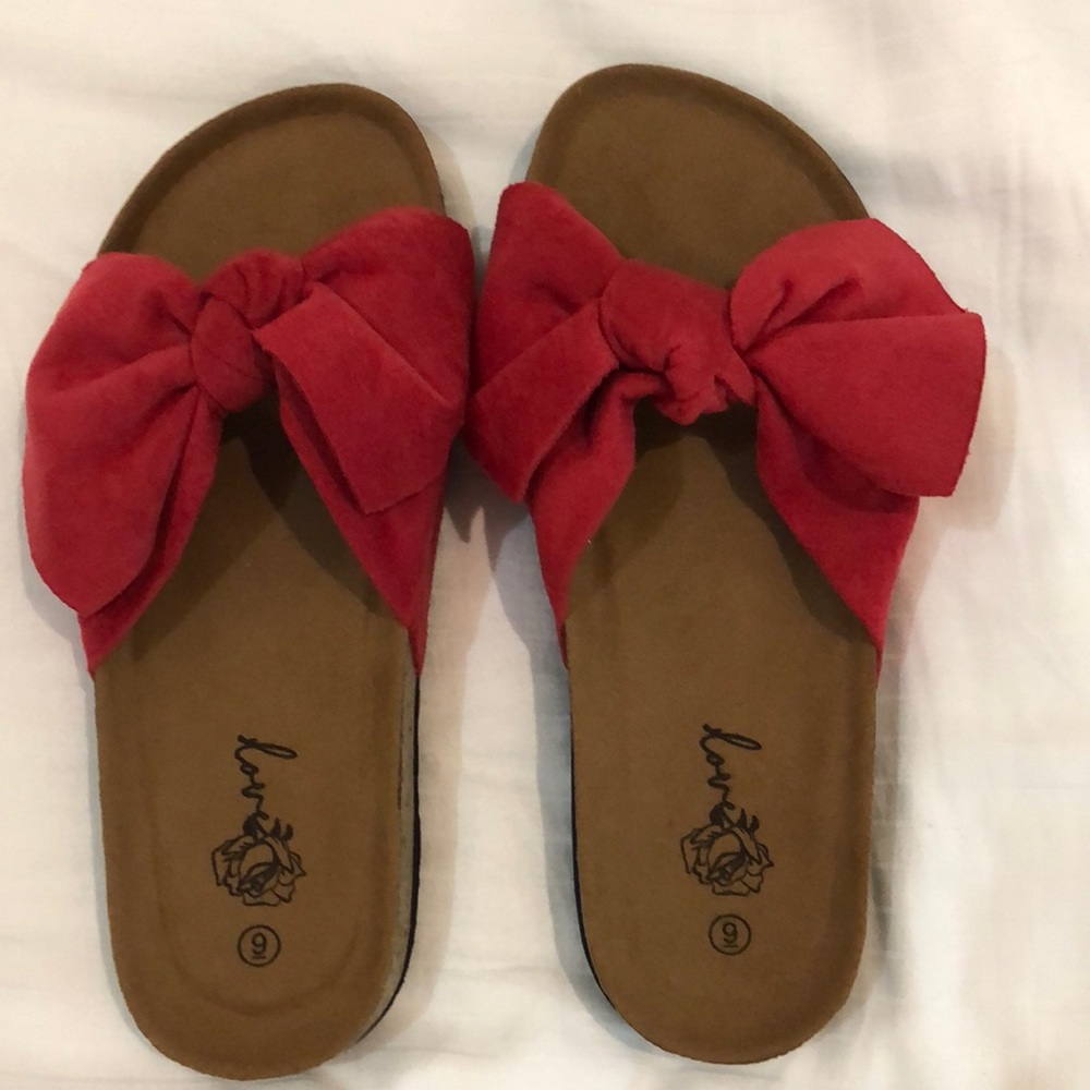NWOT Bow knot Flat Slide Sandal